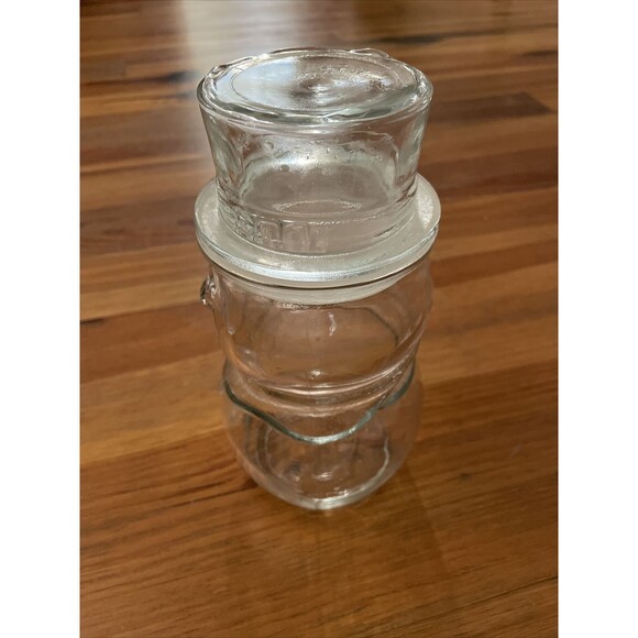 Libbey Clear Glass Lidded Snowman Jar Canister Christmas Holiday 8 Inches - Picture 3 of 13